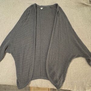 Gray Open-Front Cardigan